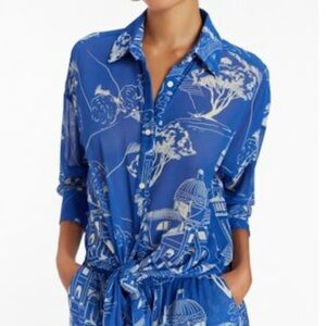 Amanda Uprichard Print Button-Up Top